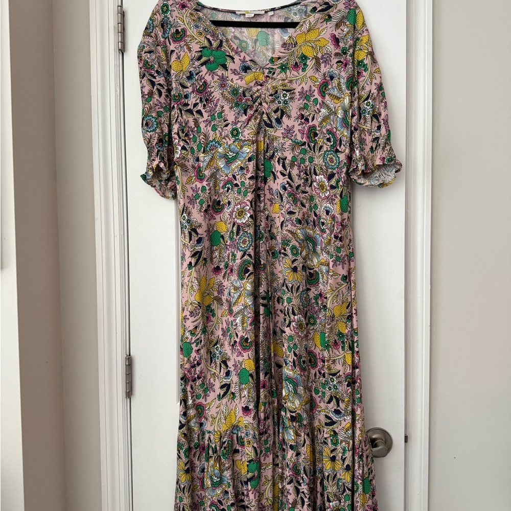 Boden V-Neck Midi Tea Dress